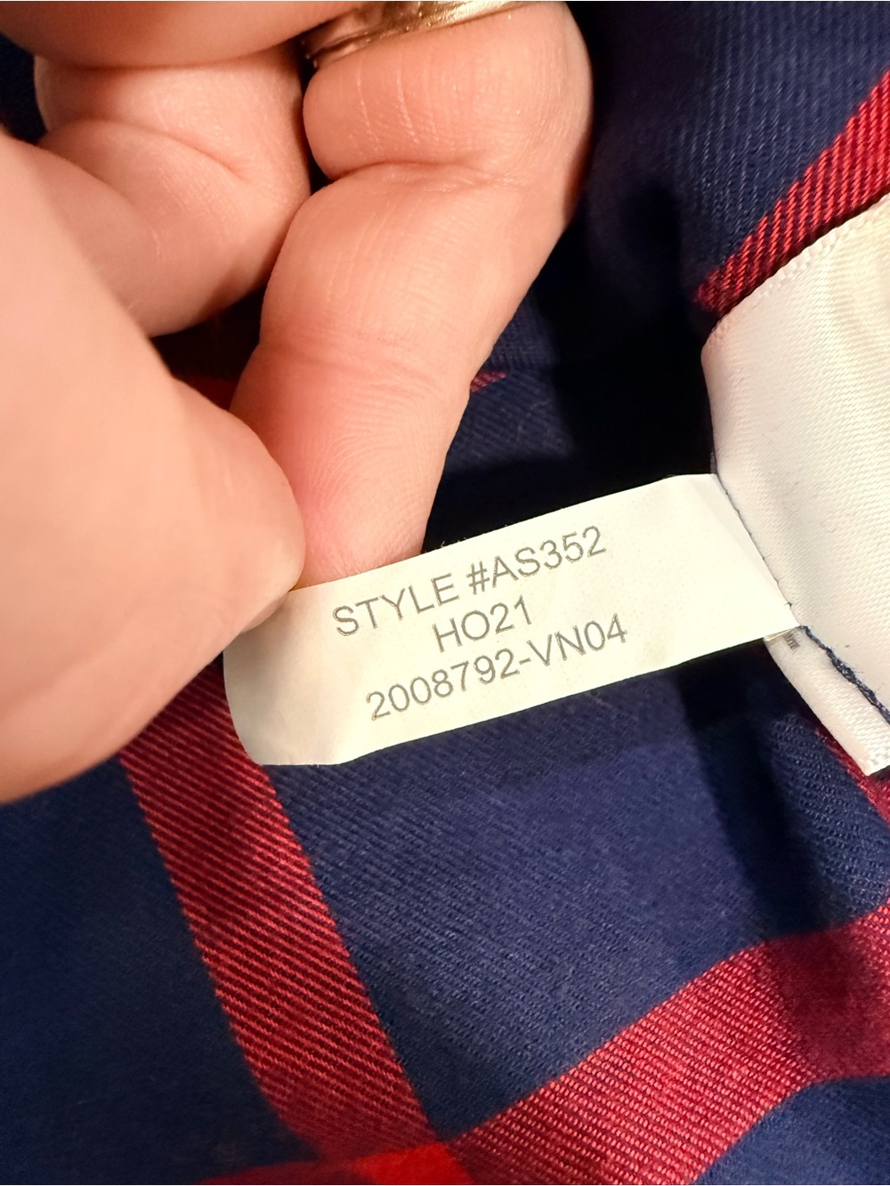 J.Crew Plaid Button Down Shirt Navy Red Windowpane Cotton Small - Picture 10 of 10